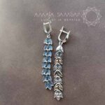 Сережки колоски зі срібла з фіанітами - Зображення 4