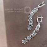Сережки колоски зі срібла з фіанітами - Зображення 5